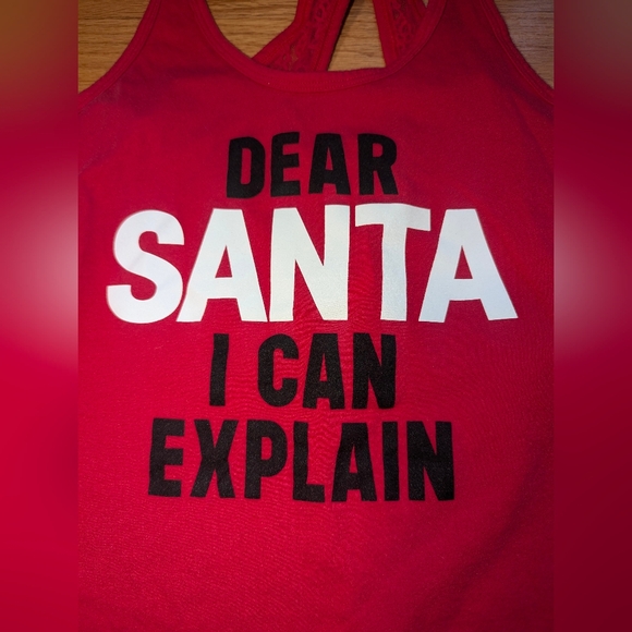 Victorias Secret Christmas Pajamas Set Dear Santa I Can Explain Crossback Tank - Picture 3 of 8